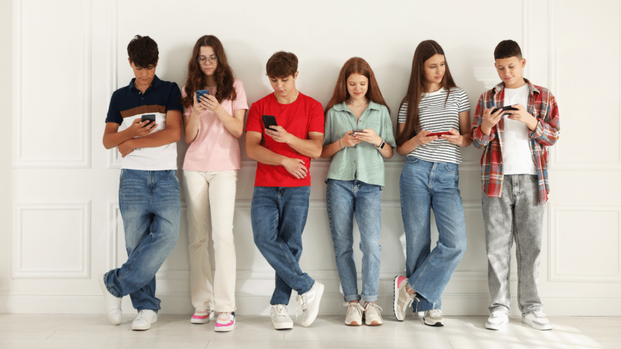 teenagers scrolling on phones