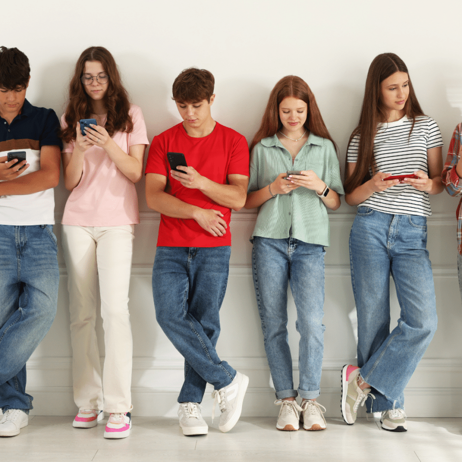 teenagers scrolling on phones