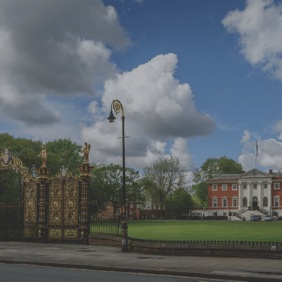 Warrington town hall and golden gates