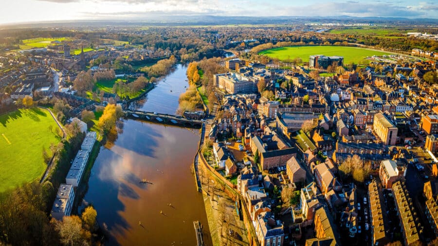 Aerial view of Chester