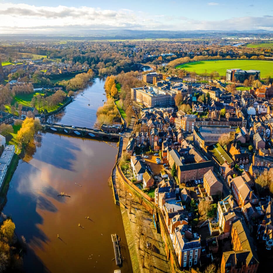 Aerial view of Chester