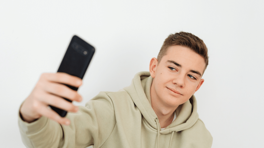 Young person taking a selfie