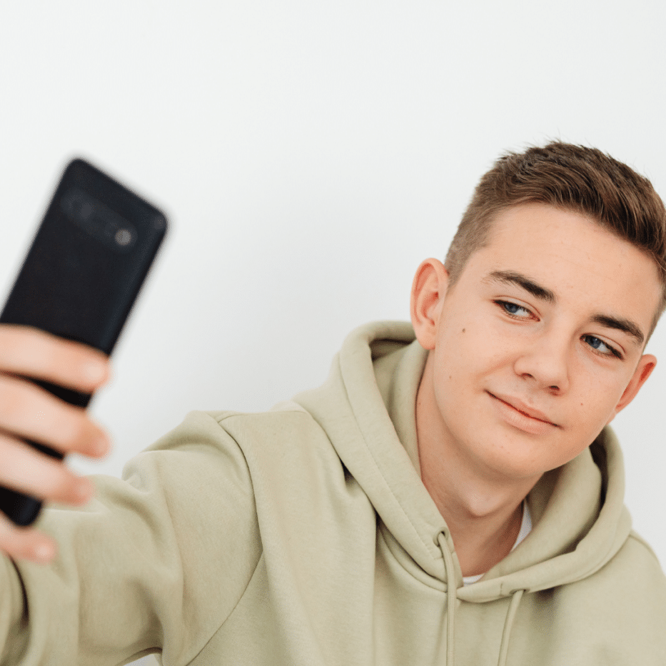Young person taking a selfie