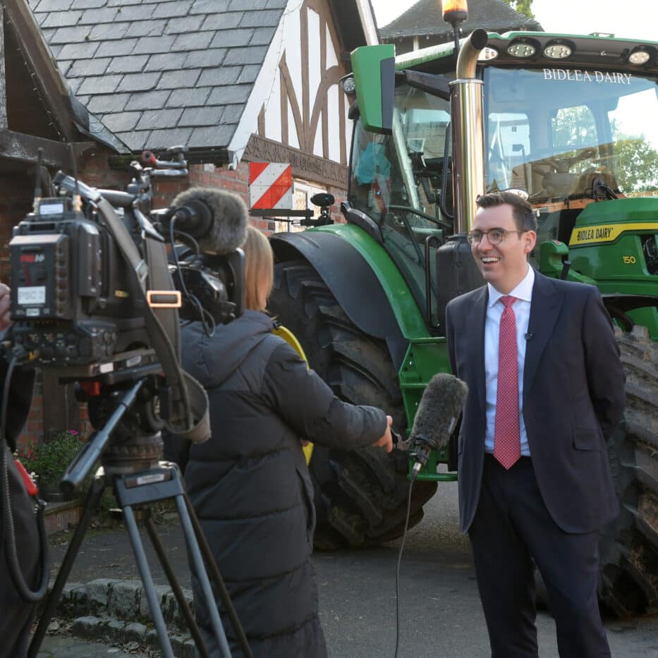 Dan Price at the Rural Crime event - with tractor