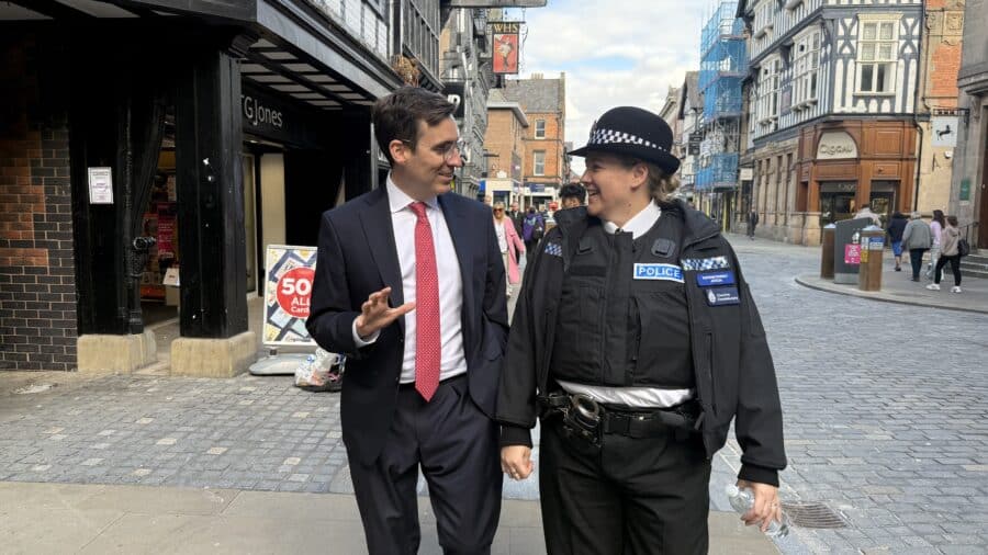 Dan Price with Superintendent Claire Jesson in Chester