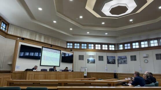 Damon, Dan & Gemma during scrutiny with the Chief Constable