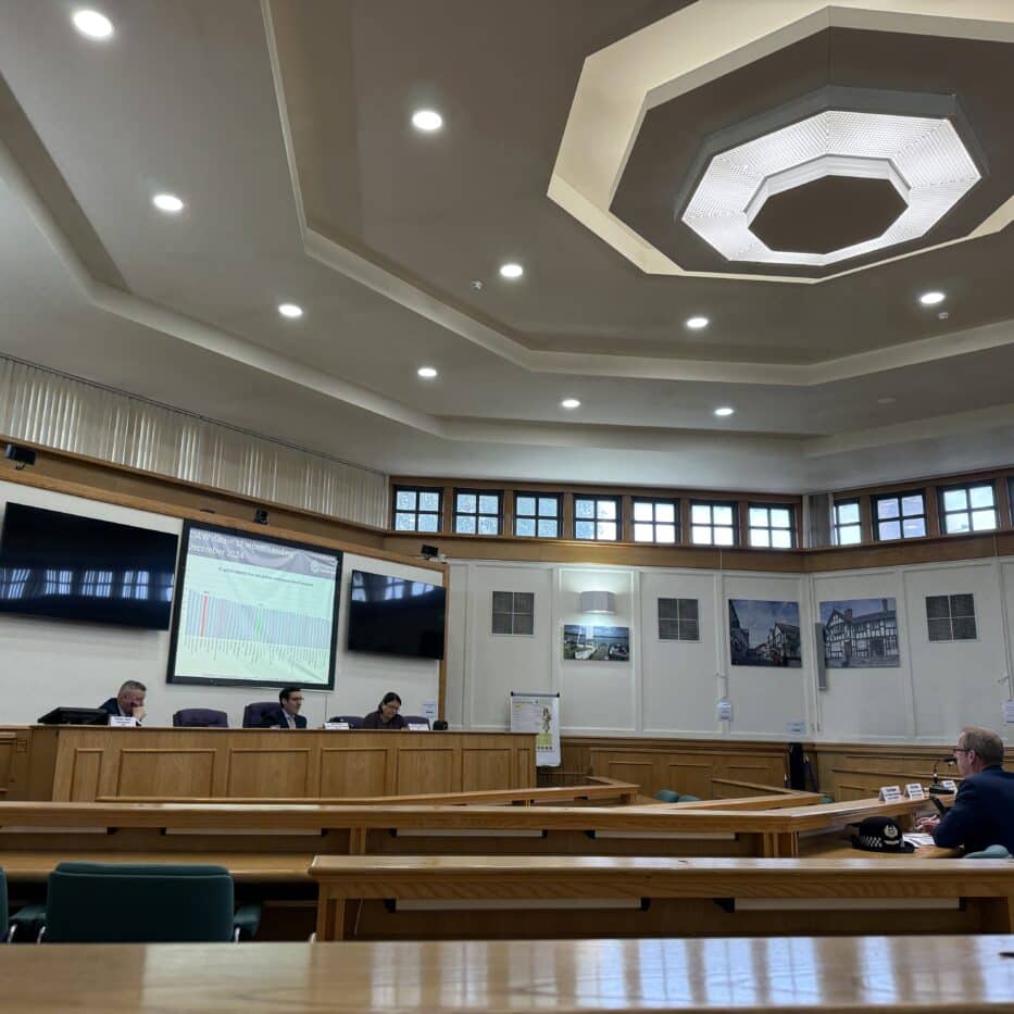 Damon, Dan & Gemma during scrutiny with the Chief Constable