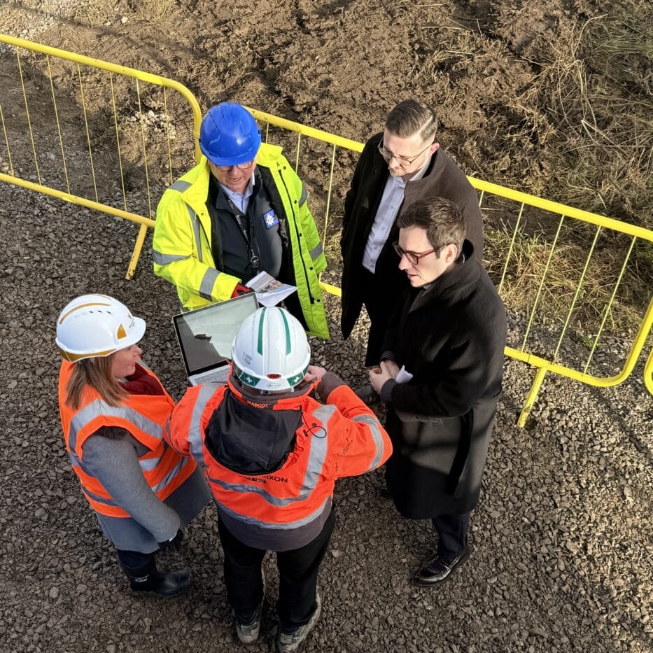 Dan Price with MP Connor Naismith at Crewe police building