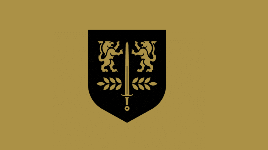 Black PCC crest on yellow background